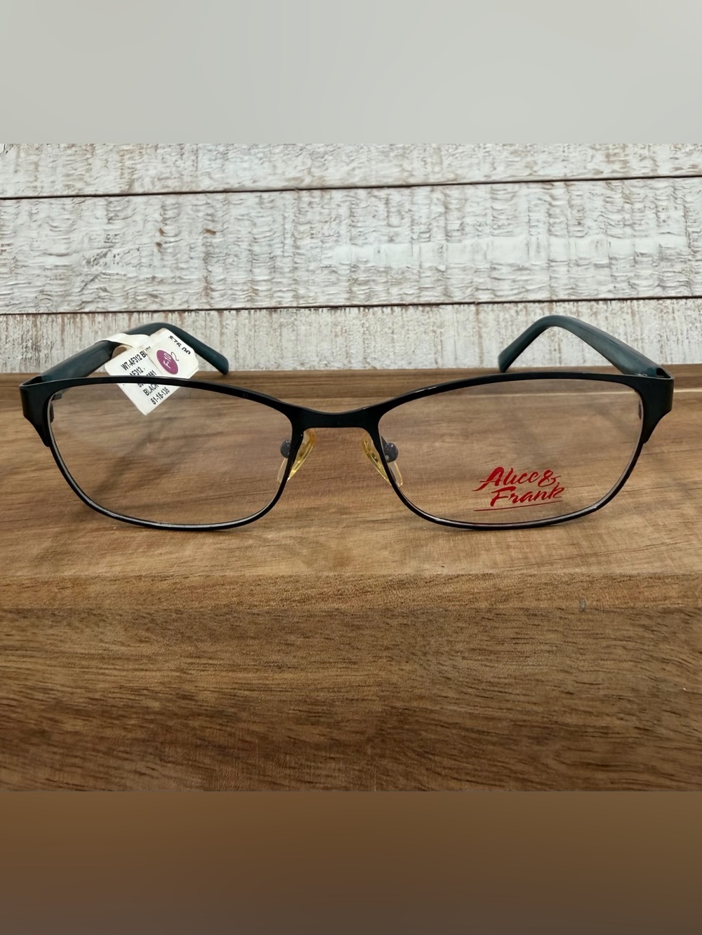 ALICE & FRANK AF312 Black Blue Metal Full Rim Rectangle 51-15-135 FRAMES NWT